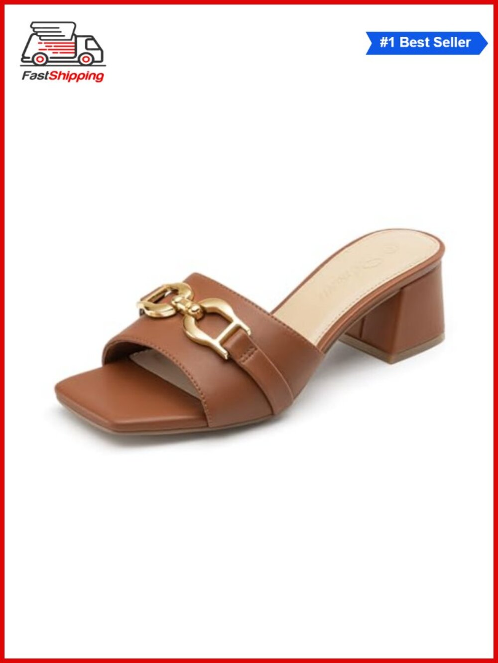 ✨ Athlefit Raffia Heeled Sandals Women Slip On Chunky Block Heels Summer